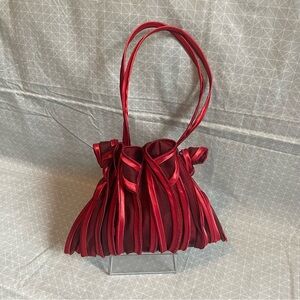 Tammy Child Large Peony Red Silk Organza Ruffle Bag